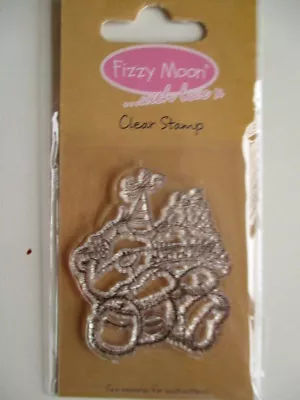 £0.99 • Buy Fizzy Moon Clear Stamps - Teddy Bear With Party Hat And Cakes - FZCS016 Birthday