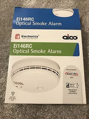 £24.99 • Buy AICO Ei146RC Optical Smoke Alarm 230V + 9V Alkaline Battery Back-up - Easi-fit