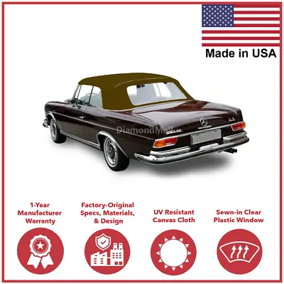 Fits Mercedes W111 280SE 250SE Convertible Top Replacement BROWN Canvas Cloth • $517.50