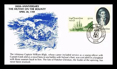 Us Cover Mutiny On The Bounty 200th Anniversary Kmc Venture Cachet • $0.01