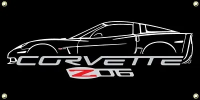 Big Banner Corvette C6 Z06 Sign Poster Racing 4'x2' • $63.98