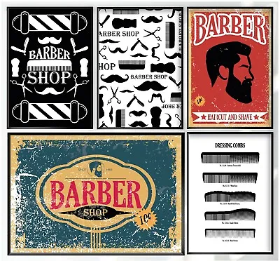 £4.50 • Buy Barber Hair Salon Hairdresser Beard Comb A4 A3 Wall Art Décor Print Poster