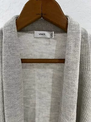 New Vince Drape Front Cardigan Heather Grey Cashmere Blend Sweater Xsmall XS • $69