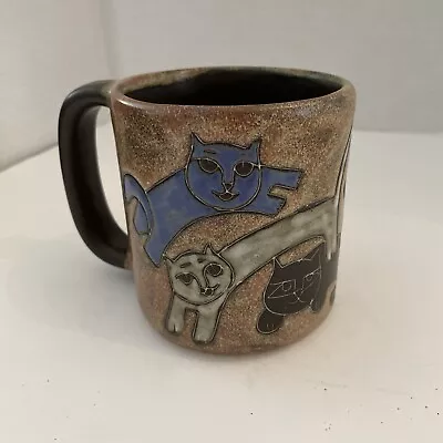 Mara Mexico Stoneware Cats Coffee Mug 16oz Signed • $22.99