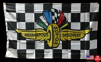 Indianapolis Motor Speedway Checkered Flag Banner Indy 500 IndyCar Brickyard 3x5 • $18.95