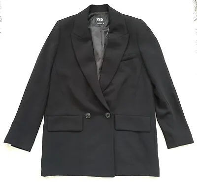 Zara Women's Black Shoulder Pads Blazer Size Medium • $37.09