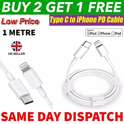 PD USB-C To Lightning Fast Charging Cable For Apple IPhone 14 13 12 Pro Max 1m • £2.75