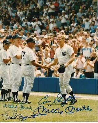 Mickey Mantle + 3 Yankee HOFers Multi-Signed/Autographed 8x10 Photo JSA 142414 • $569