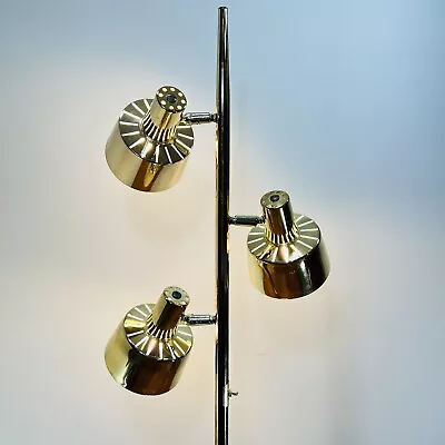 Vintage Mid Century Modern Gold Space Age *3 Light* Floor Lamp • $199.95