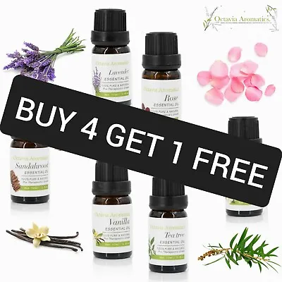 Essential Oils Aromaterapy 100% Natural 10ml Glass Bottle  L@@K BUY 4 GET 1 FREE • £4.99