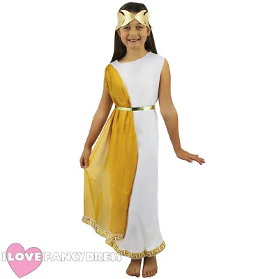 £9.99 • Buy Girls Roman Goddess Costume School Curriculum Historical Fancy Dress Childs Toga