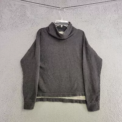 J Crew Sweater Womens S Small Dark Gray Oversized Cowl Neck Sweatshirt Casual • $9.58