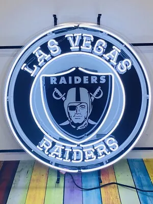 New Las Vegas Raiders Lamp Neon Light Sign With HD Vivid Printing  24 X24  • $232.42