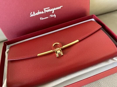 Salvatore Ferragamo Red Leather Clutch With Chain BNWT - Free Express Postage • $480