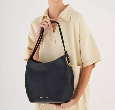 OROTON Designer Brand Women's Black Leather Medium Hobo Style Handbag - BNWT • $350