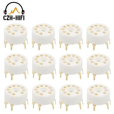 12pcs 9pin B9A Tube Socket Ceramic Base For 12AX7 EL84 5670 6DJ8 12AU7 6922 DIY • $11.95