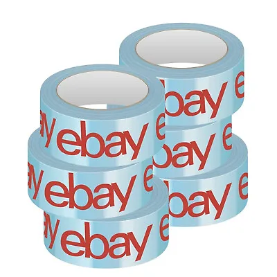 6x EBay Branded Packaging Strong Parcel Packing Tape Blue/Red 66m Long 48mm Wide • £9.99