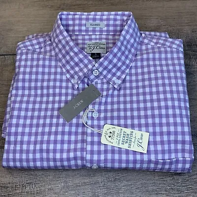 NWT J.Crew Mens Size (L/XL) Long Sleeve Button Down Shirt Classic Fit Purple B11 • $22.10