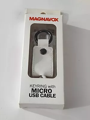 Magnavox MMA3505 Keychain W/ Micro USB Leather On The Go Charging Cable -White • $5.65