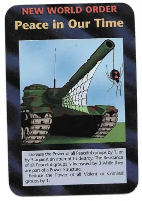 Illuminati Card Game Steve Jackson 1995 New World Order Peace In Our Time Card • $2.55