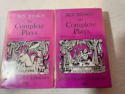 The Complete Plays Of Ben Jonson Volumes 1 & 2 Everymans Library 489 & 490 HC • $50