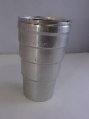 Aluminum Measuring Container Tall 1/2 Cup To 2 Cups Vintage Shaker 3-1/2  Diam • $9.07