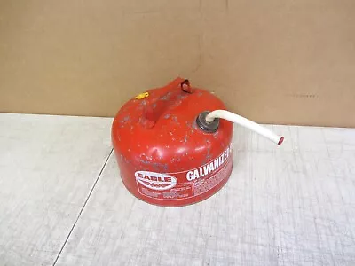 Vtg Metal Vented Gasoline Can Eagle 2.25 Gallon Gas Old Style W Spout Sp 2-1/2 • $38.99