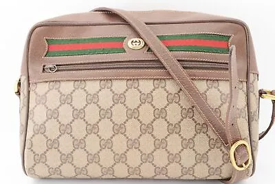 Vintage GUCCI [Rank AB] Shoulder Bag Purse GG Sherry Line Supreme Authentic • $574.83