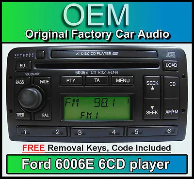 Ford Focus 6 Disc Changer Radio {Ford 6006E} 6 CD Player Stereo + Keys & Code • $171.71