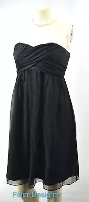 J Crew Silk Chiffon Taryn Dress Strapless Black Knee Gown Bridesmaid 10 NEW $215 • $69.95