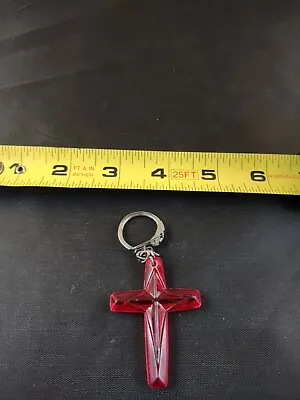 $15 • Buy Vintage Cross Crucifix Keychain Key Ring Chain Fob Hangtag  *133-E