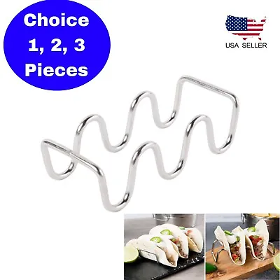 Stainless Steel Wire Taco Holder Stand  Taco Tray With 2 Or 3 Compartments • $8.50