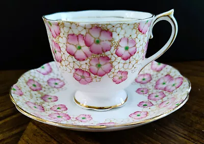 Rare Royal Albert Pink And White Flowers #2464 Bone China Tea Cup And Saucer-Ex • $22