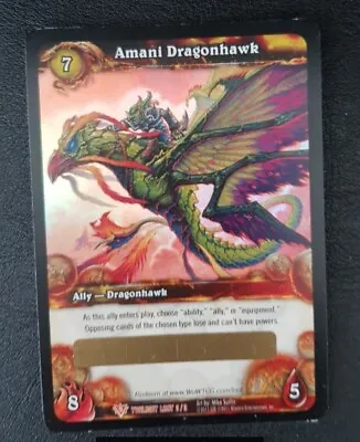 Unscratched World Of Warcraft TCG Amani Dragonhawk Mount Loot Card • $400