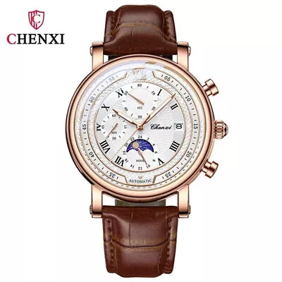 CHENXI Men Watch Roman Numerals Dial Quartz Watch Casual Male Leather Wristwatch • $18.83