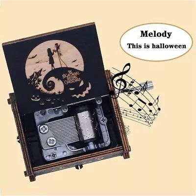 Boxwood Hand-cranked Music Box Hand-cranked Wooden Music Box  Halloween Gift • £5.23