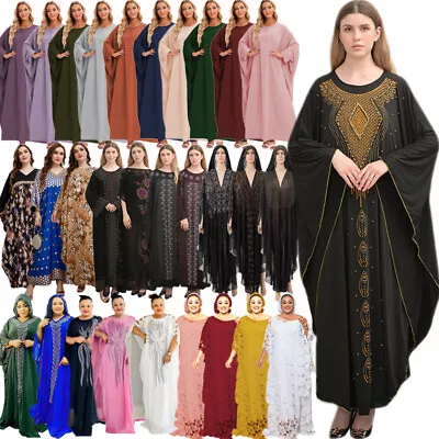 Muslim Women Oversize Caftan Robe Abaya Batwing Sleeve Farasha Kaftan Dubai Gown • $52.10