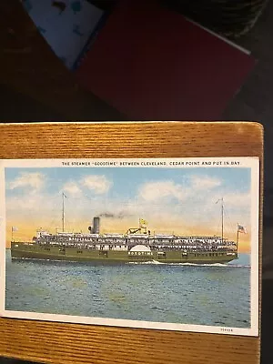 Steamer Goodtime Between Cleveland & Cedar Point Postcard • $8