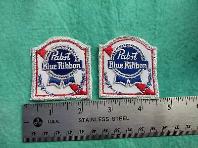 Vintage Pair Pabst Blue Ribbon Beer Hat Patch • $9.99