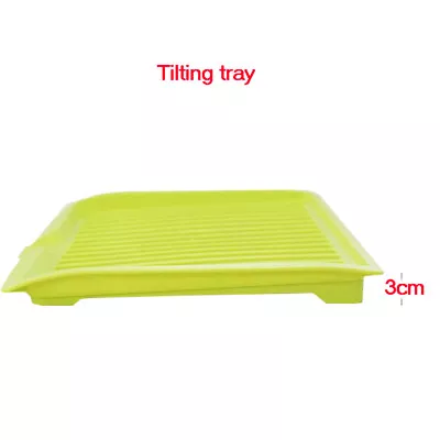 Large Plastic Dish Drainer Drip Tray Plate Cutlery Rack Kitchen Sink Shelf Tool • $33.70