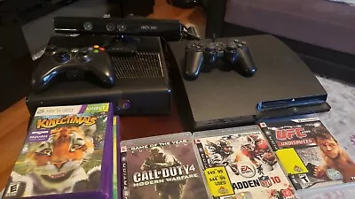 Microsoft Xbox 360 Kinect  And Ps3 Console With Three Game Each. Both Game Work  • $250
