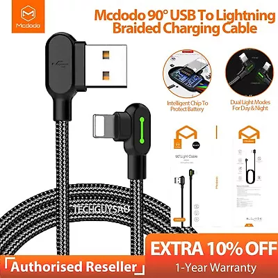 $12.50 • Buy MCDODO Fast USB Cable Heavy Duty Charging Syn Charger IPhone 90 Degree Angled AU