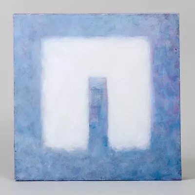 Signed John Moses Abstract Painting Soft Arch White/Purple Pastels Acrylic 12  • $75.59