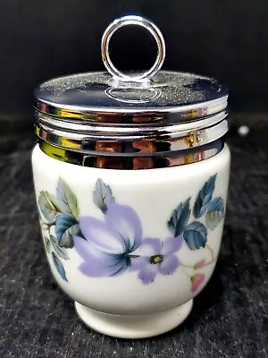 Royal Worcester Porcelain Egg Coddler Made In England Purple Pink Floral Stem • $27.41