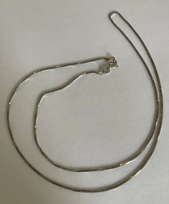 $150 • Buy 14k White Gold Box Chain 18”