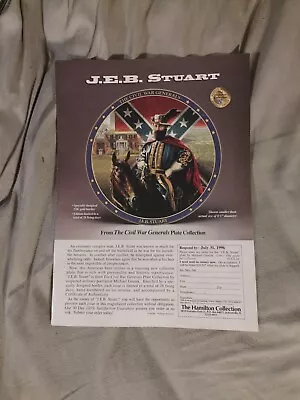 1996 Print Ad-Hamilton Collection-JEB Stuart Plate-Michael Gnatek-Civil War* • $11