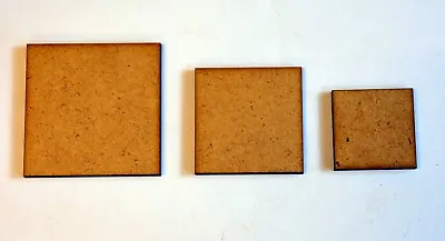 30 X 2mm MDF Wargame D&D Square Bases 20mm 25mm 30mm 32mm 35mm 40mm 50mm 60mm • £2.23