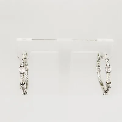 $21.99 • Buy Sparkling Pavé Bars Hoop Earrings