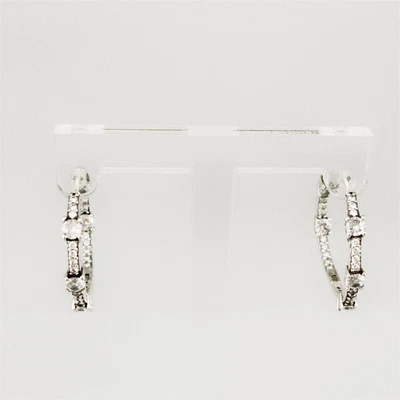 $21.99 • Buy Sparkling Pavé Bars Hoop Earrings