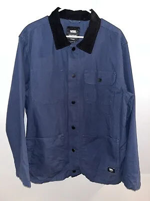 Vans Drill Chore Coat Jacket Men's XL Blue Snap Button Canvas Workwear • $30